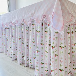 Toalha mesa festa aniversário tema morangos 220 x 100 x80 cm