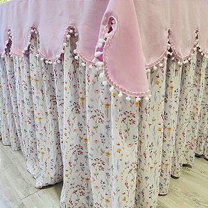 Toalha de mesa aniversário jardim 300 x100 x 80cm