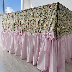 Toalha de Mesa Branca de Neve com Babados 460 x 240 cm