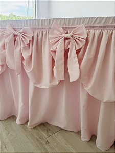 Toalha de Mesa Festa Aniversário Laços Rosa