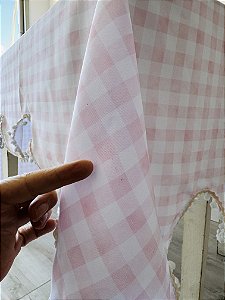Toalha de Mesa Xadrez Rosa Bebê 260 x 150 cm