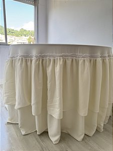 Toalha de Mesa Redonda com Babados 295cm