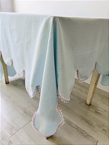 Toalha de Mesa Sobrepor Verde Água 200x150