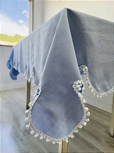 Toalha de Mesa Sobrepor Azul 200x150 cm