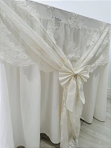 Toalha de mesa babado longo 200 x 80 x 80 cm