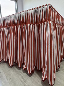 Toalha De Mesa Festa Infantil Vermelha Listrada