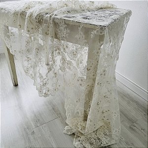 Toalha de mesa de renda 300 x 130 cm