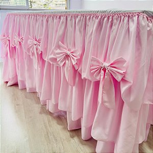 toalha mesa festa cor de rosa saia de mesa 200 x 70 x 74 cm