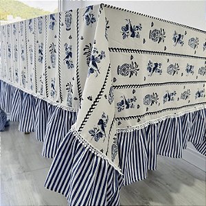 Toalha de mesa com renda 400 x 170 cm