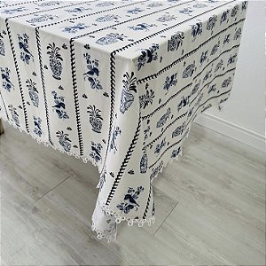 Toalha de mesa com renda 340 x 140 cm