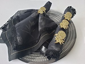 guradanapo cambraia com porta guardanapos e capa sousplat