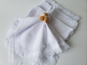 guardanapo linho off white guardanapo linho franja 04 lugares