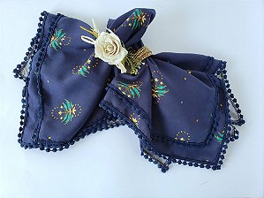 Guardanapo tecido estampado. Guardanapo tecido azul marinho. kit guardanapos 10 pçs