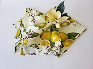 Guardanapo limão siciliano. Kit guardanapos 8 lugares