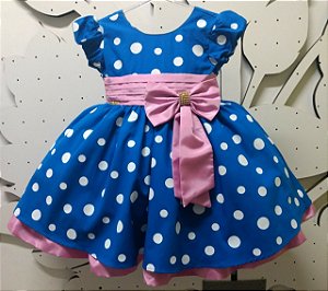 Vestido Infantil Galinha Pintadinha faixa rosa Tam 1 ao 3 