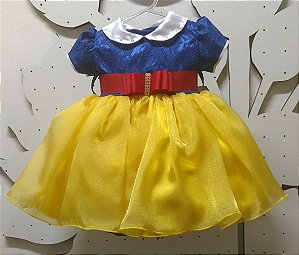 Vestido Infantil Branca de Neve Tam 1 ao 3