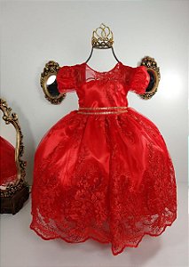 Vestido Infantil Vermelho Realeza 2192
