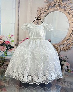 Vestido Infantil Realeza Branco 2192