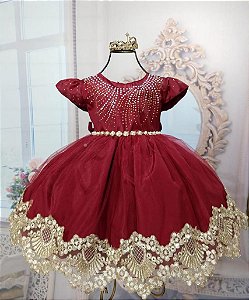 C Vestido 1 Vermelho Minnie 3 Festa Tam De Laço Preto Tl3KcF1J