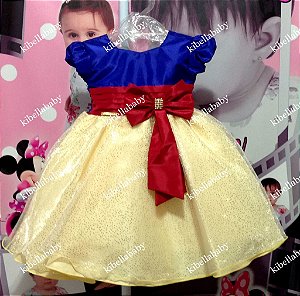 Vestido Infantil Branca de Neve  tam - 1 ao 3