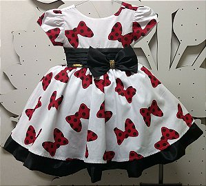 Vestido Infantil Minnie Laço  Tam: 1 ao 3