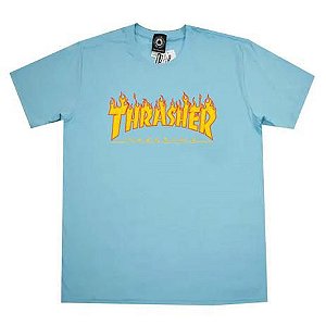 Camiseta Thrasher Flame Logo azul