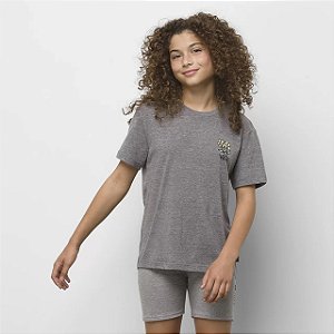 CAMISETA VANS FEMININA INFANTIL GROUND LEVEL CREW GREY HEATHER