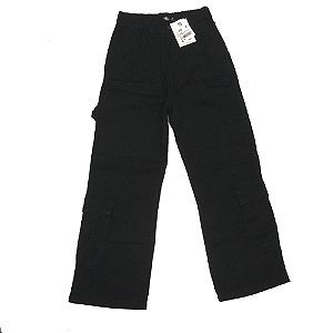 CALÇA NEW SKATE SARJA CARGO LEG BLACK FEMININA