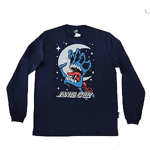 Camiseta Juvenil Manga Longa Santa Cruz Cosmic Bone Hand