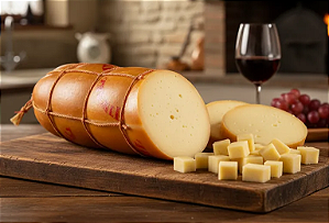 Queijo Provolone Defumado Na Lenha na Corda a Moda Antiga