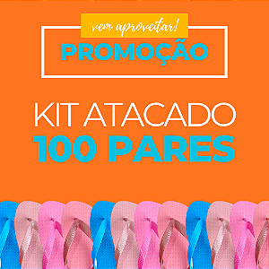 Lote 100 pares de Chinelos Tradicional Cores Variadas