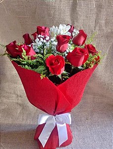 Buque - Ramalhete 10 Rosas Vermelhas