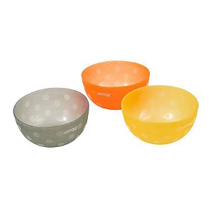 Kit 3 Bowl Coloridos - 300ml - Clingo