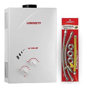 AQUECEDOR LORENZETTI LZ 750 BP GN + KIT INSTALAÇÃO LORENZETTI