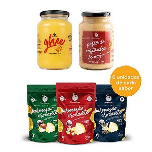 Kit Mix - 1 Ghee 500g, 1 Pasta de Castanha de Caju 600g e 18 Snacks