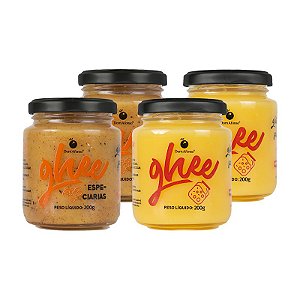 Kit 4 Manteigas Ghee Temperadas - 2 Tradicional e 2 Especiarias