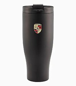 Copo Térmico Xl Porsche Preto 900ml Com Tampa Original