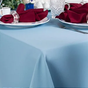 Toalha de Mesa Quadrada em Oxford Azul Bebê