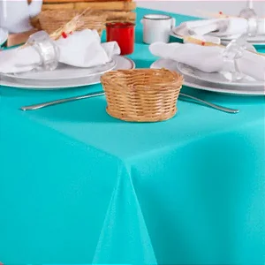 Toalha de Mesa Quadrada em Oxford Azul Tiffany