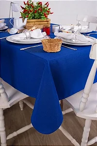Toalha de Mesa Retangular em Oxford Azul Royal