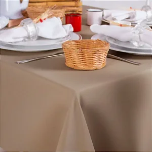Toalha de Mesa Quadrada em Oxford Bege Fendi