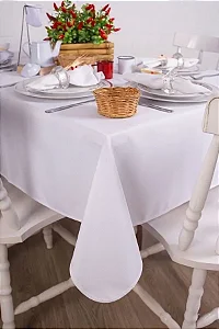 Toalha de Mesa Retangular em Oxford Branco