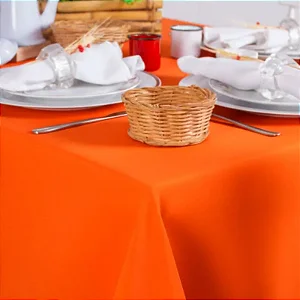 Toalha de Mesa Quadrada em Oxford Laranja