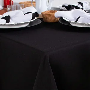 Toalha de Mesa Quadrada em Oxford Preto