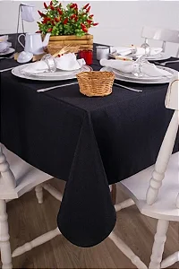 Toalha de Mesa Retangular em Oxford Preto