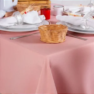 Toalha de Mesa Quadrada em Oxford Rosa Envelhecido Rosé