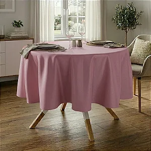 Toalha de Mesa Redonda para Buffet em Oxford Rosa Envelhecido Rosé