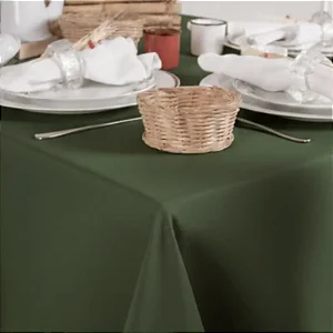 Toalha de Mesa Quadrada em Oxford Verde Musgo