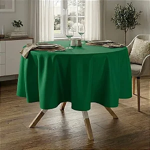Toalha de Mesa Redonda para Buffet em Oxford Verde Bandeira