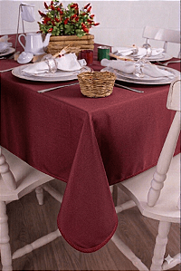 Toalha de Mesa Retangular em Oxford Marsala